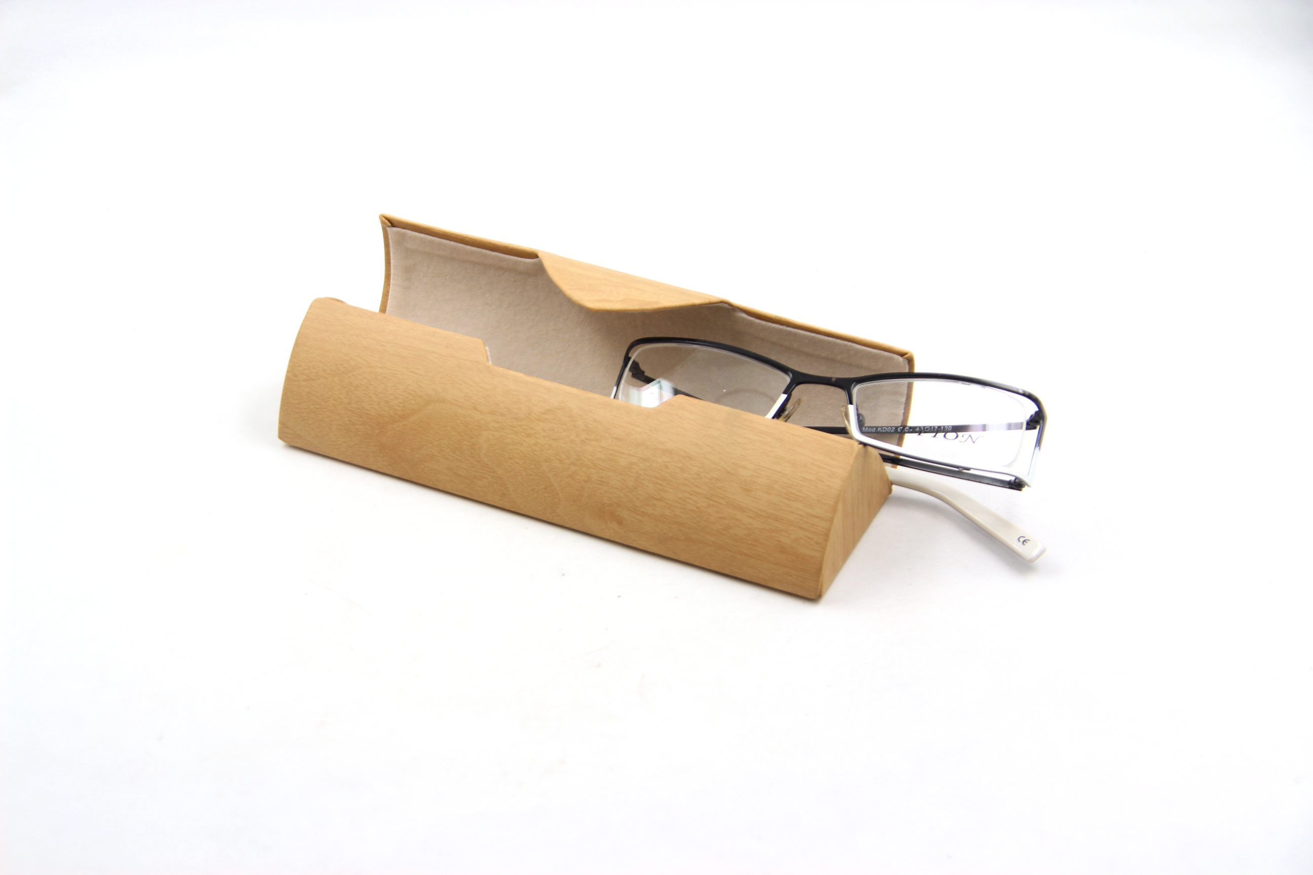 Triangle easying carrying handmade leather eyeglasses storage case tube