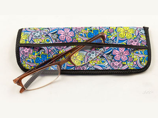 F224 hot-printing reading glasses pouch for bookmark