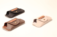 Three types of leather glasses case soft bag, small and delicate