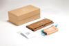 A brown glasses set, including cardboard box, three-corner hand folding box, pocket, instruction manual,
