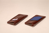 The two types are eyeglasses leather case, leather material, fine line, and a small sandwich on the back can be put into the eyeglasses cloth