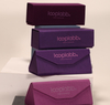4 styles of triangle folding glasses and square folding glasses, in rose, dark purple, lavender cool colors,