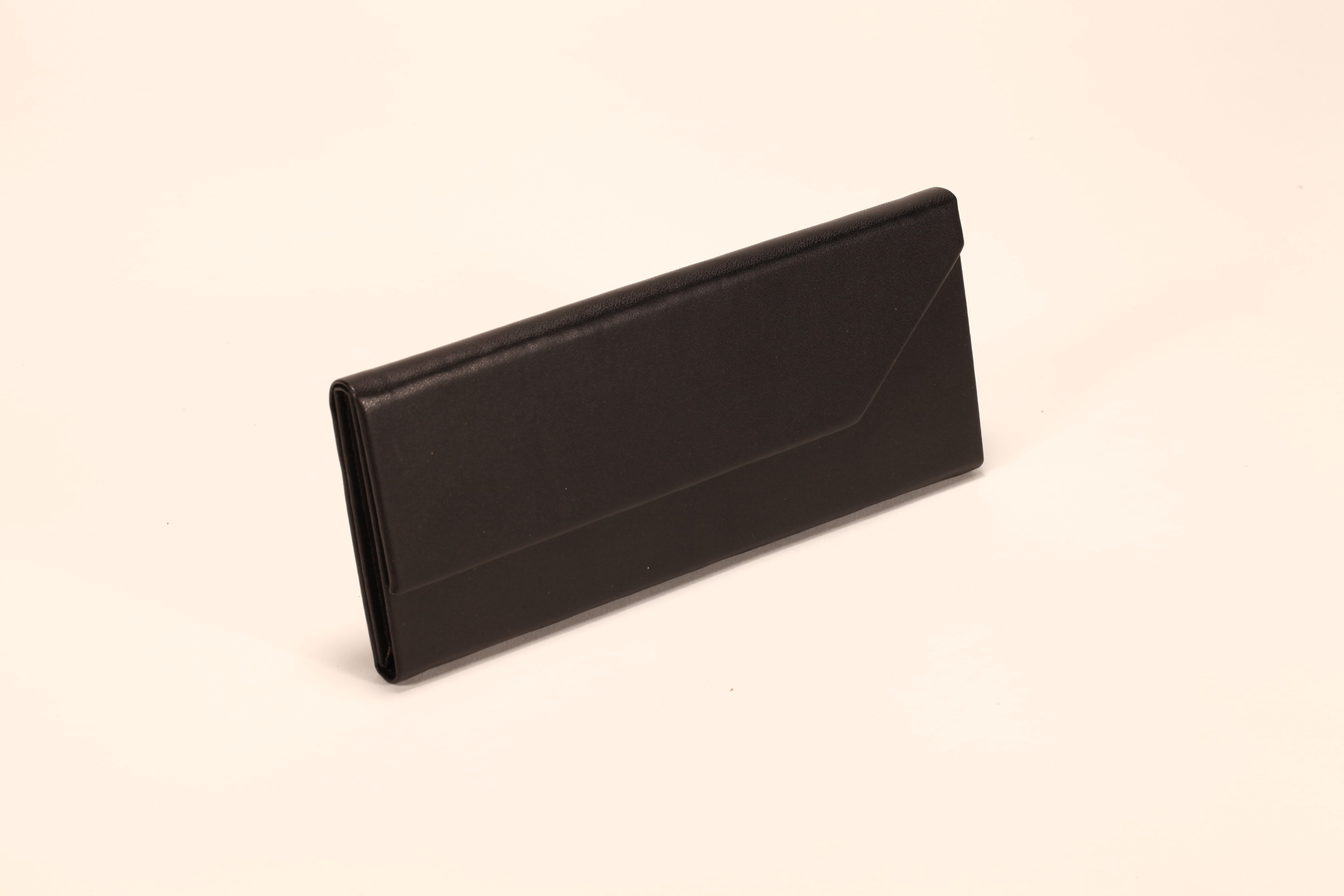A black foldable eyeglasses case with customizable LOGO and color,