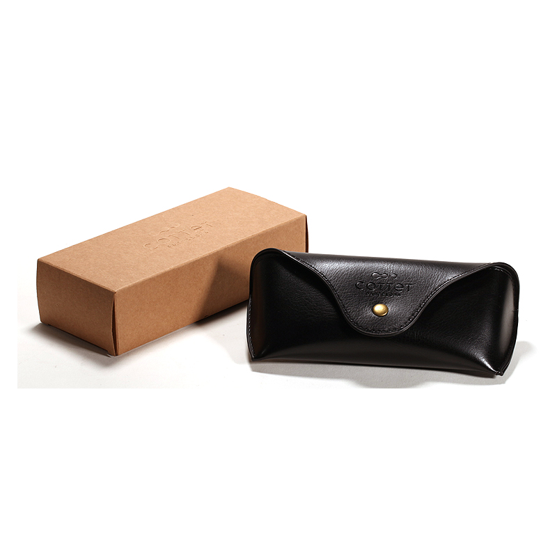 A glasses box set, kraft paper packaging, inside is leather glasses box, high-end grade