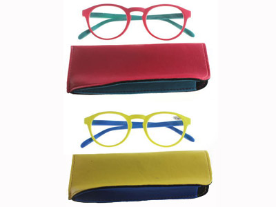 F173 Colourful Side strip reading glasses pouch