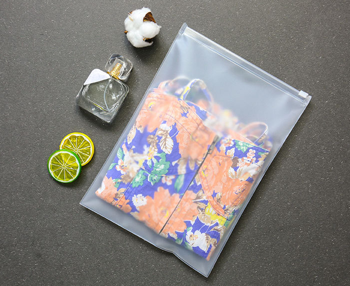 Scrub eva plastic bag waterproof travel storage bag degradable clothing bag plastic universal zipper bag