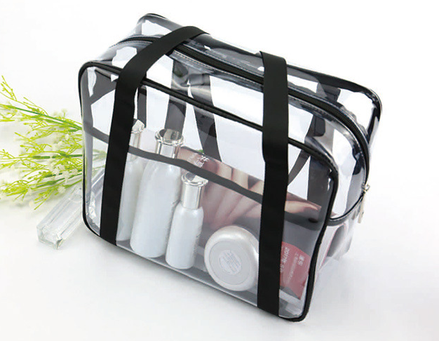 Transparent PVC handbag travel large capacity men and women portable toilet bag multifunctional cosmetic bag