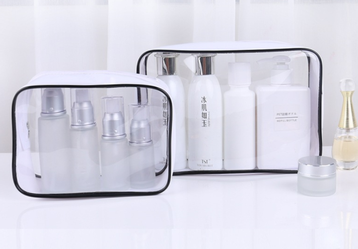 PVC cosmetics bag transparent waterproof PVC bag stereoscopic cosmetics gift bag portable travel receipt bag