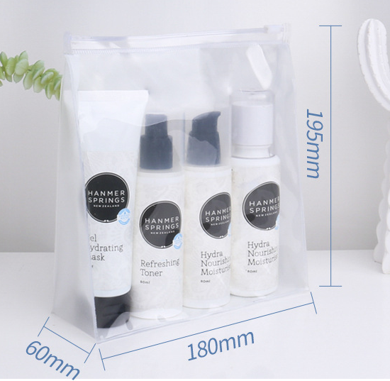 Simple waterproof pvc zipper bag spot high frequency hot pressing transparent pvc bag environmental protection gift cosmetic packaging bag