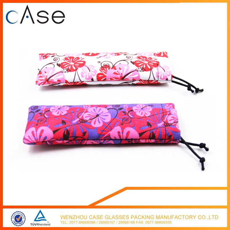 Colorful cheap printed microfiber glasses bag/pouch