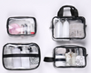 Environmentally friendly multi-function transparent tpu cosmetic bag Travel Large-capacity waterproof wash storage bag set of four