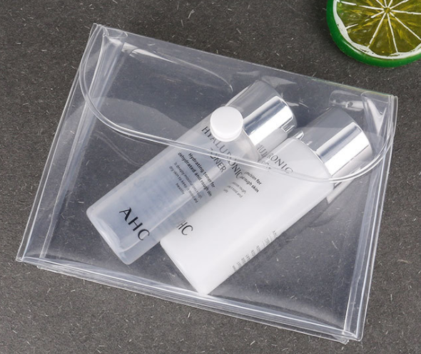 Environmental eva packaging bag Transparent waterproof cosmetics set button bag three-dimensional hot pressing daily storage bag spot