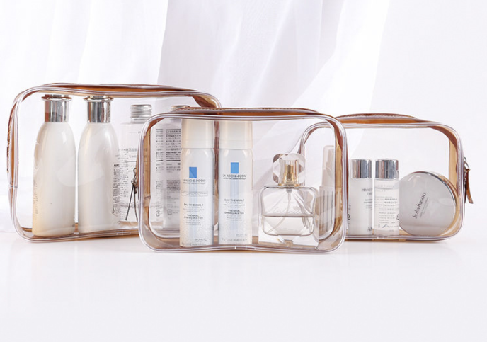 Transparent PVC cosmetic bag waterproof travel large capacity wash bag jelly PVC bag
