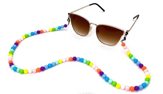 Mask chain decorated with colorful beads, dazzling colors