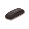 Hard Metal Bodied Eyeglass Case for Medium Frames in Matte Finish in Black with a logo 