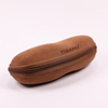 2021 GlASSES CASE A Brown Zip-close Eyeglass Case, Shaped Like A Peanut, Is Very Creative in Design