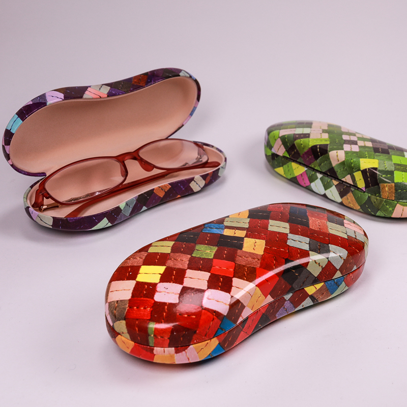 2021 Glasses Case Three Types of Sunglasses Case Printed with A Square Line