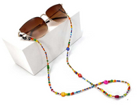 1 colored glass bead glasses lanyard chain