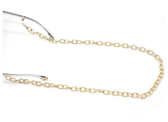 Gold glasses chain, aluminum