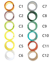 Rings in acrylic in 12 colors