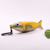 Glasses Case Creative Fish-shape Leather Sunglasses Case With Carabiner For Kids Eyeglass Storage