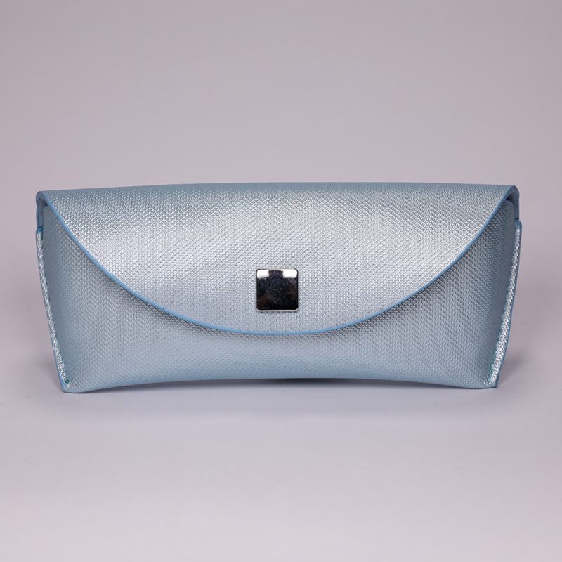 The Glasses Case Comes in Two Colors with Square Buttons That Look Like A Leather Bag
