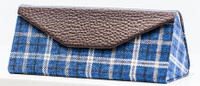 Reading Glasses Box Foldable Triangle Spectacle Case, Handmade Linen Portable Outdoor Glasses Case