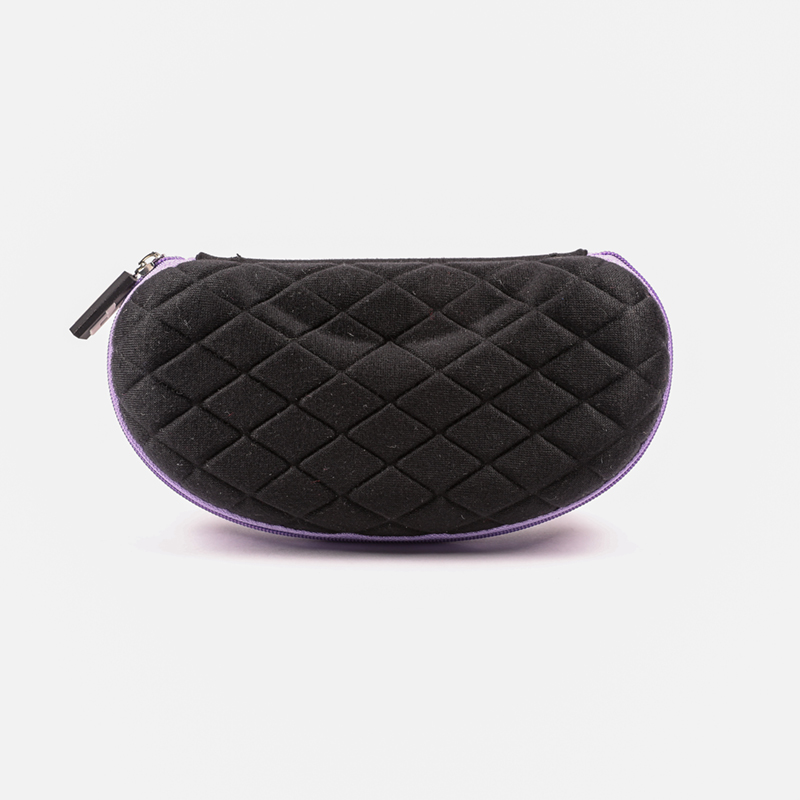 2021 Glasses Case Sunglasses Black Mesh Line Pattern, Zip Type Glasses Case,