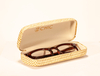 Customized metal eyeglass cases with paper woven surface eco-friendly, recyclable and sustainable