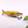 Glasses Case Creative Fish-shape Leather Sunglasses Case With Carabiner For Kids Eyeglass Storage