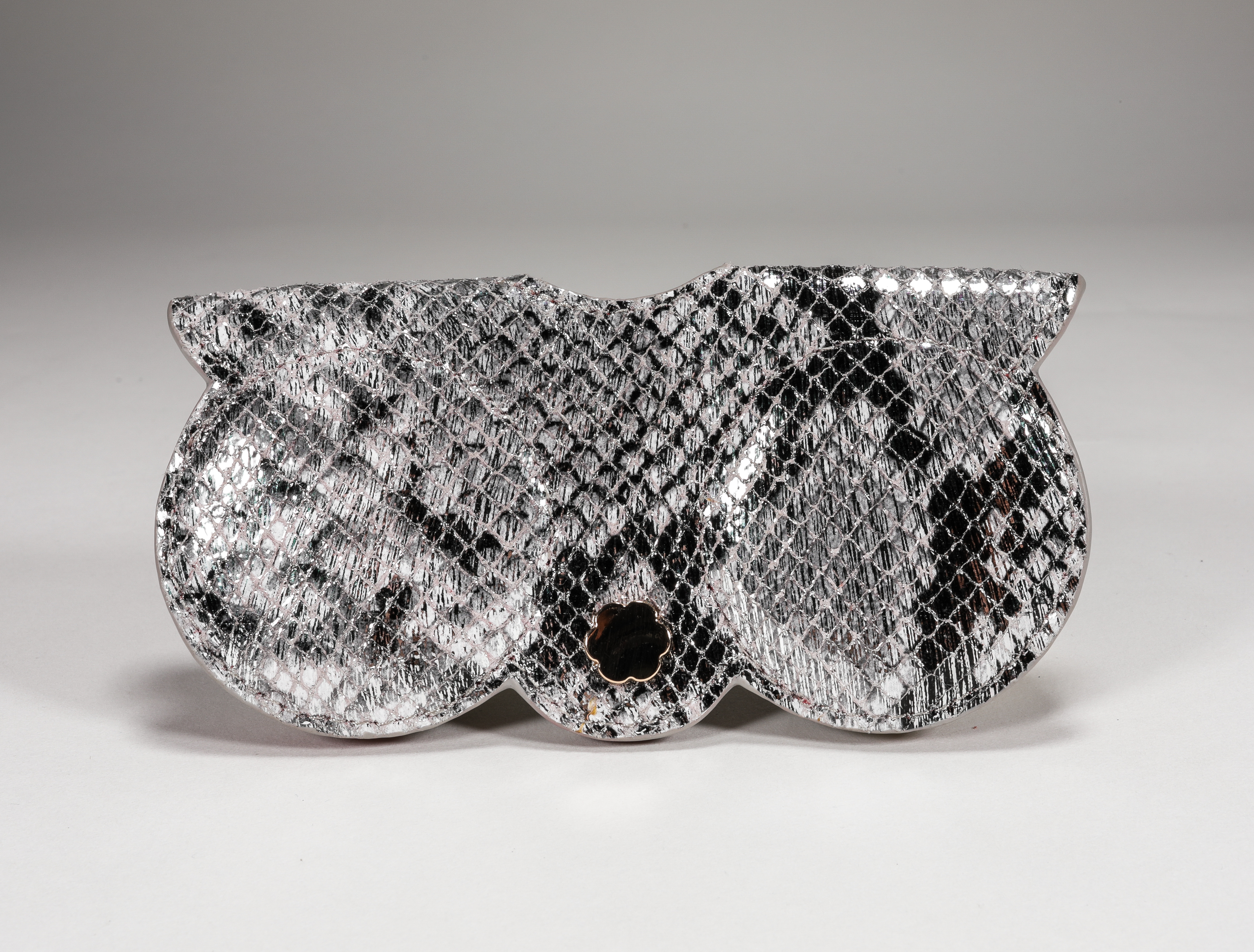 2021 Sunglasses, Silver Snakeskin-print Glasses, Button And Portable, Easy To Carry, Simple And Clear