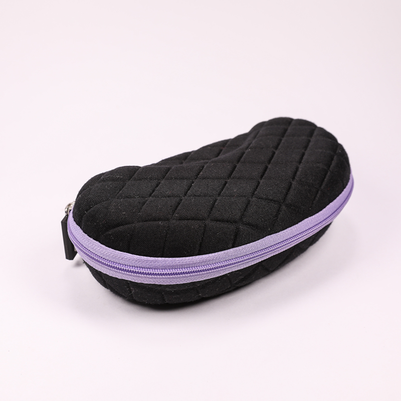 2021 Glasses Case Sunglasses Black Mesh Line Pattern, Zip Type Glasses Case,