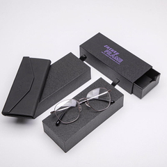 Black drawer paper cardboard packaging for glasses case