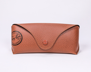 2021 Glasses Case A Brown Glasses Case with A LOGO Printed on It Looks Like A Leather Wallet