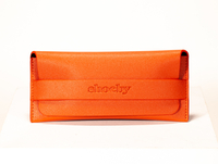 Bright orange PU Leather Eyeglasses Cases Soft PU Leather Sunglasses Pouch