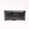 A Sunglasses Case with A Black LOGO Printed on It Looks Like A Leather Bag
