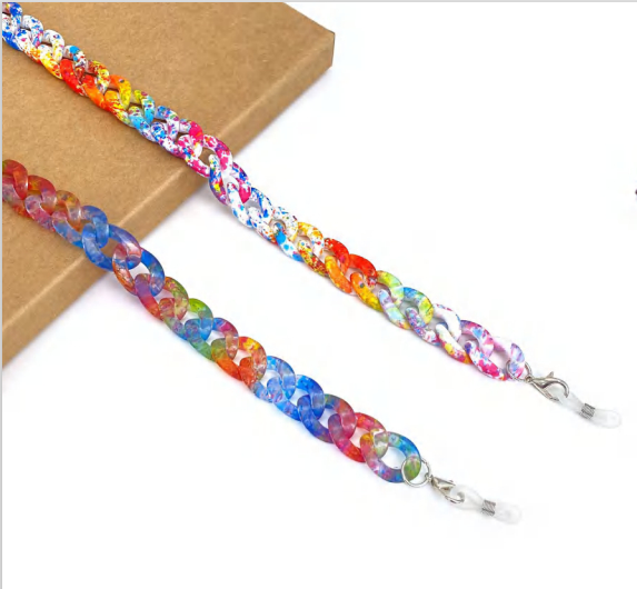 1 colored acrylic glasses lanyard