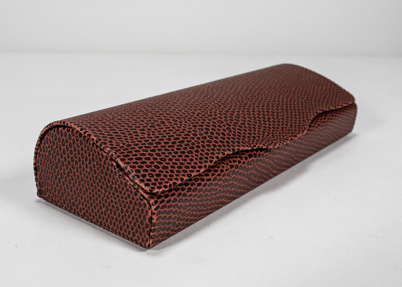 Hard Shell Eyeglass Case PU Leather Vintage Pattern Glasses Protective Case