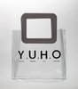 Three translucent bags in green, pink, and blue feature white square handles. The front displays the black text "MARMOTT EYEWEAR".