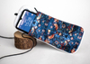2021 Sunglasses, Dark Blue, Print Irregular Flower And Bird Pattern of Closed Glasses Bag, Cell Phone Holding Bag